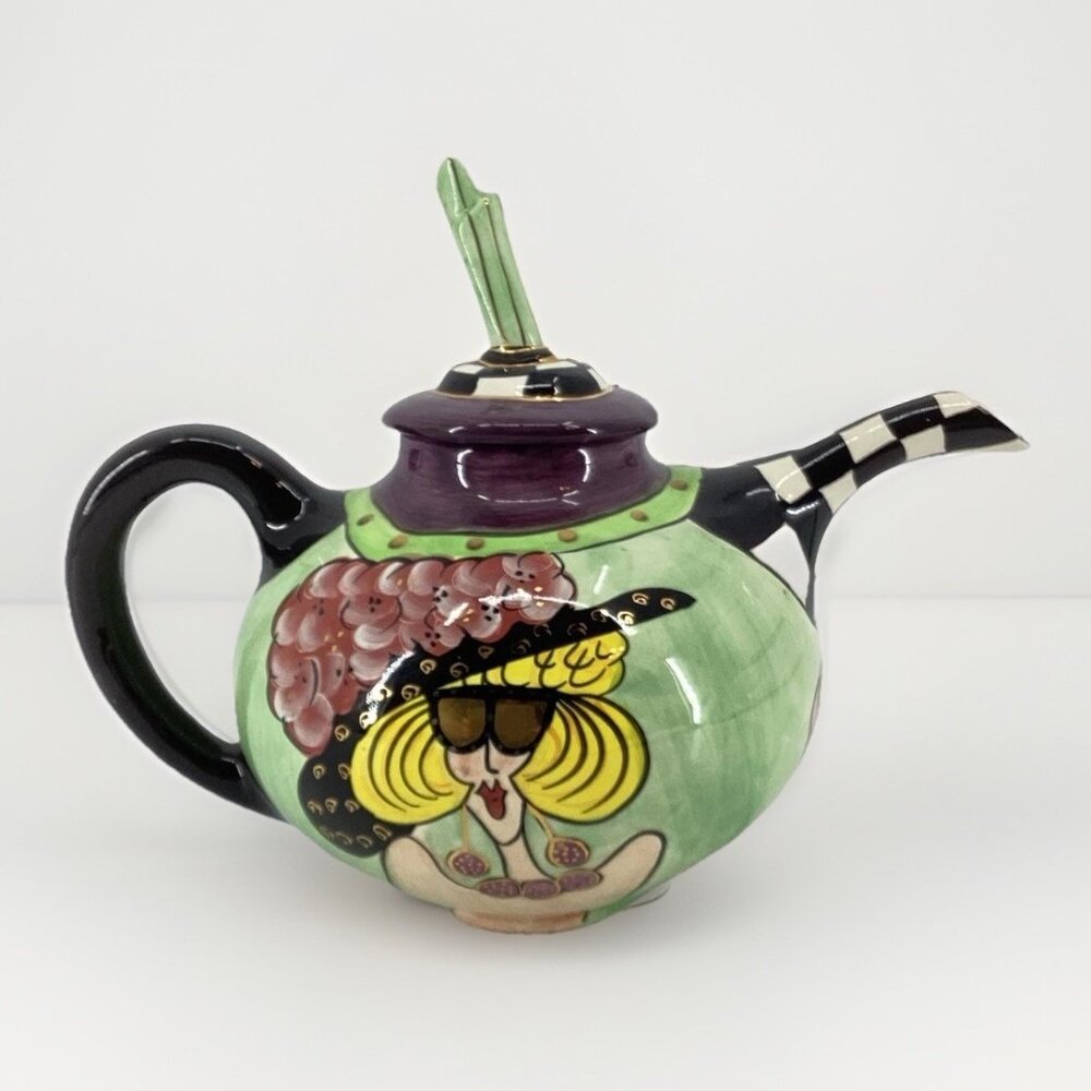 SWAK Lynda Cornelle "Aunt Gertie" Teapot 2002 Character Collectibles Multi color